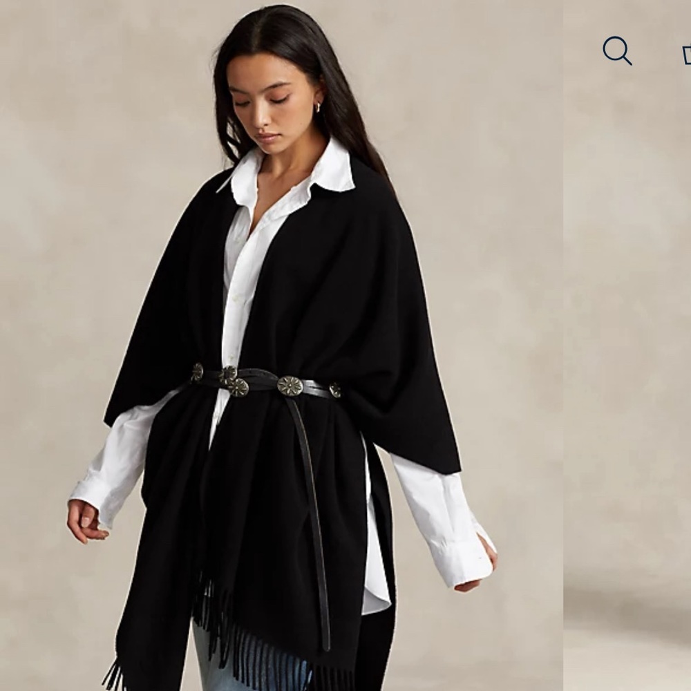 NWT Authentic Moschino Cape in 💯% Lana Merino Extra Fine Wool in Navy